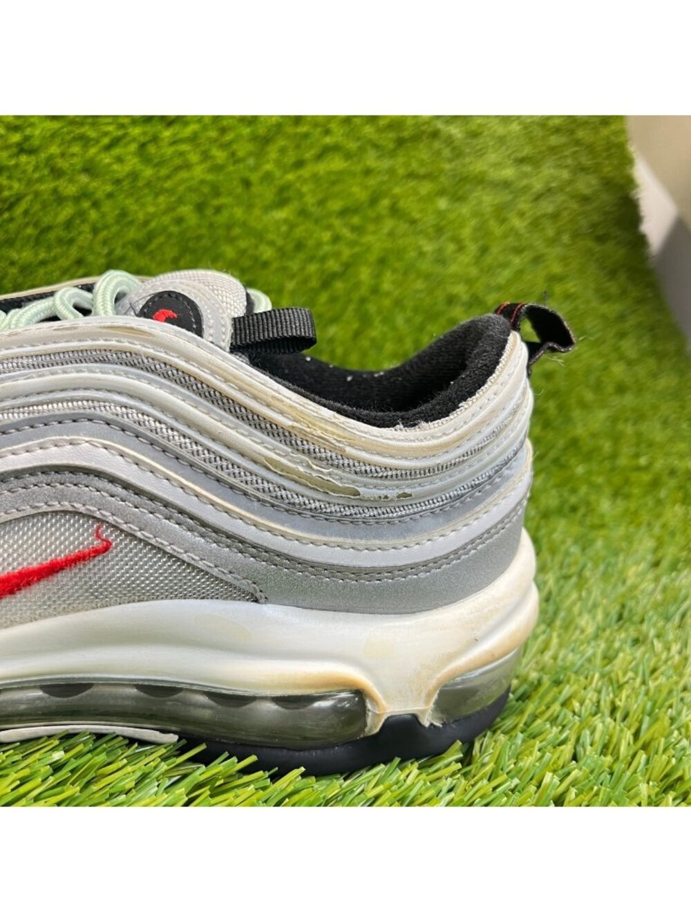Nike Air Max 97 OG Mens Size 6 Silver Black Red Athletic Running Shoes Sneakers